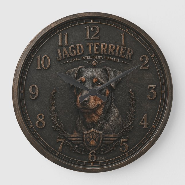 Reloj Redondo Grande Jagdterrier, Logo de Caza (Anverso)