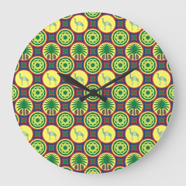 Reloj Redondo Grande Jamahiri ® Libya | Africa Pattern  (Anverso)
