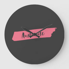 Reloj Redondo Grande Jane Austen Modern Pink Brush Austenite