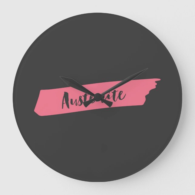 Reloj Redondo Grande Jane Austen Modern Pink Brush Austenite (Anverso)