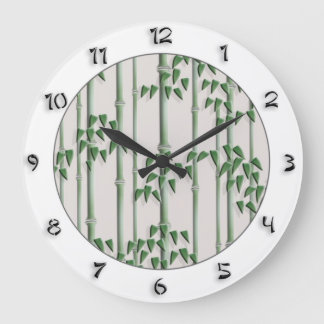Reloj Redondo Grande Japanese style elegant green bamboo with numbers