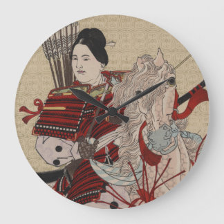 Reloj Redondo Grande Japonés Ukiyo-e Hangakujo por Yoshitoshi