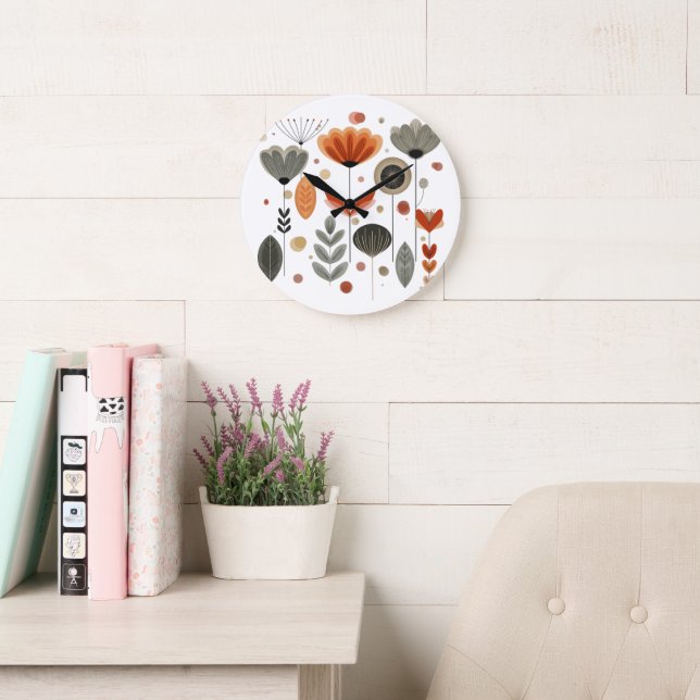 Reloj Redondo Grande Jardín Boho (Sala de lectura)