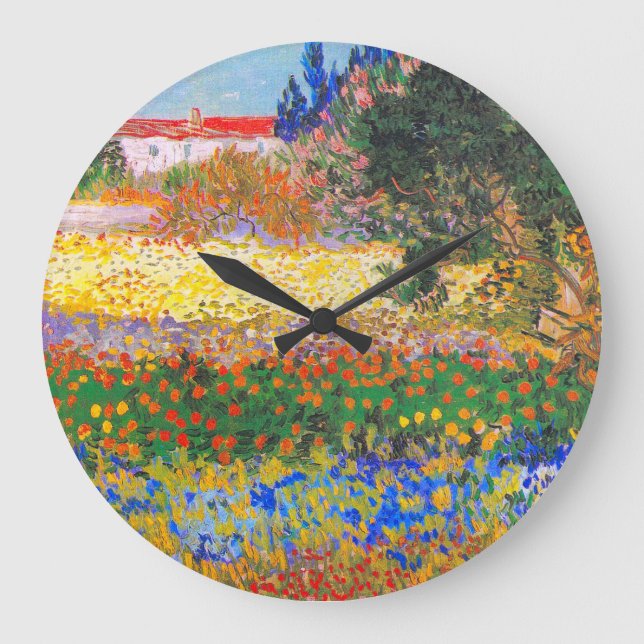 Reloj Redondo Grande Jardín de flores Vincent Van Gogh (Anverso)