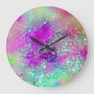 Reloj Redondo Grande JARDÍN DE LAS SOMBRAS PERDIDAS - violeta rosa púrp