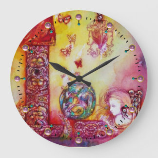 RELOJ REDONDO GRANDE JARDÍN DE LAS SOMBRILLAS PERDIDAS Y MARIPOSAS