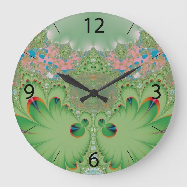 Reloj Redondo Grande Jardín de primavera (Anverso)