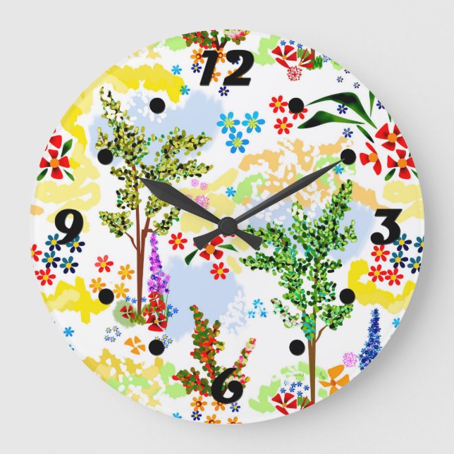Reloj Redondo Grande Jardín de verano (Anverso)