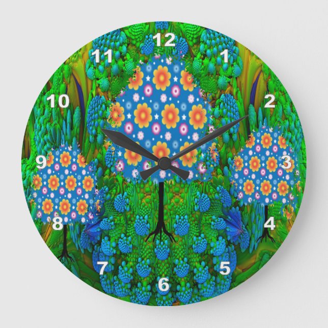 Reloj Redondo Grande Jardín de verano (Anverso)