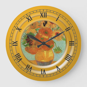 Reloj Redondo Grande Jarrón con doce girasoles, Vincent van Gogh