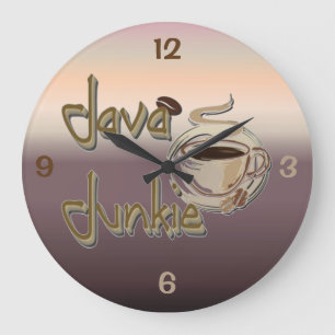Reloj Redondo Grande Java Junkie Coffee Lovers Wall Clock