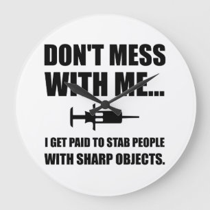 Reloj Redondo Grande Jeringuilla de la puñalada médica