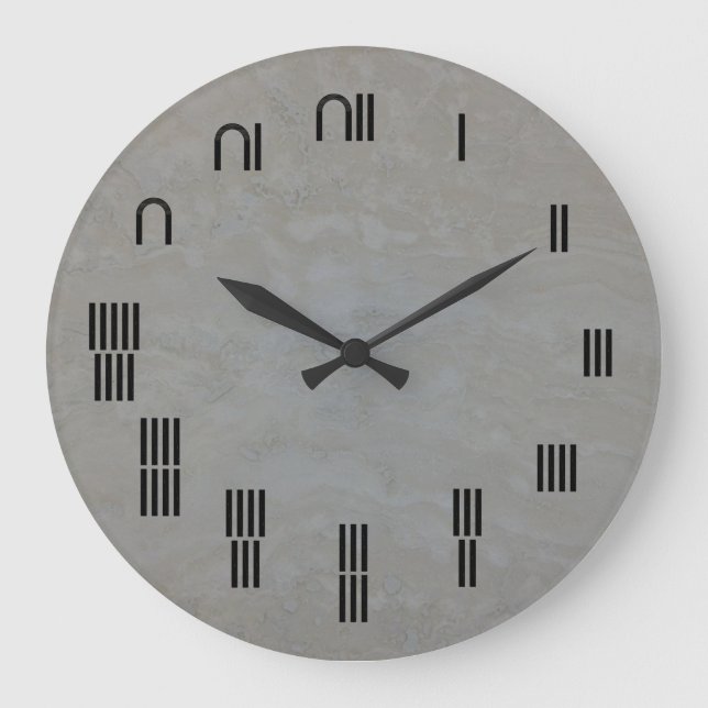 Reloj Redondo Grande Jeroglífico egipcio antiguo (Anverso)