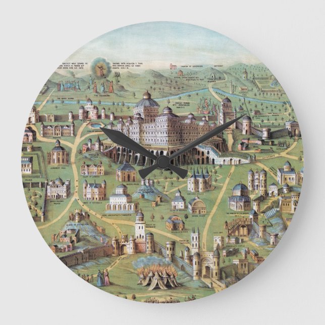 RELOJ REDONDO GRANDE JERUSALÉN ANTIGUA (Anverso)