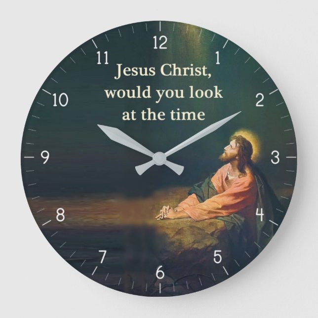 Reloj Redondo Grande Jesucristo, ¿podrías mirar el Humor del Tiempo? (Anverso)