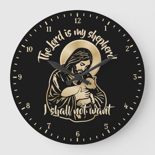 Reloj Redondo Grande Jesus Caring Shepherd (Anverso)