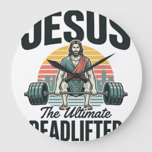 Reloj Redondo Grande Jesús El Levantador de Peso Muerto Definitivo Vint