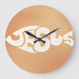 Reloj Redondo Grande "Jesús" en forma de pez Pastor cristiano regalo