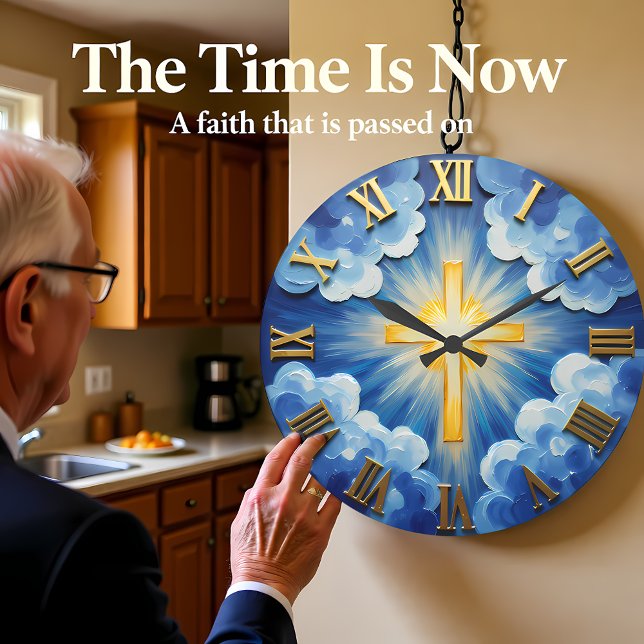 Reloj Redondo Grande Jesus Explosión Solar Celestial Impasto (Subido por el creador)