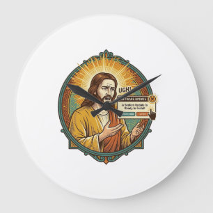 Reloj Redondo Grande Jesús Molesta Actualización de Software Ventana Em