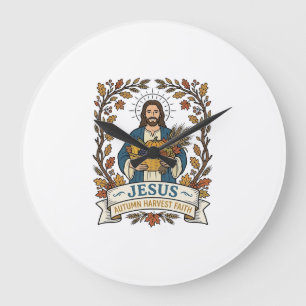 Reloj Redondo Grande Jesús Otoño Cosecha Fe Jesús Otoño Cosecha C