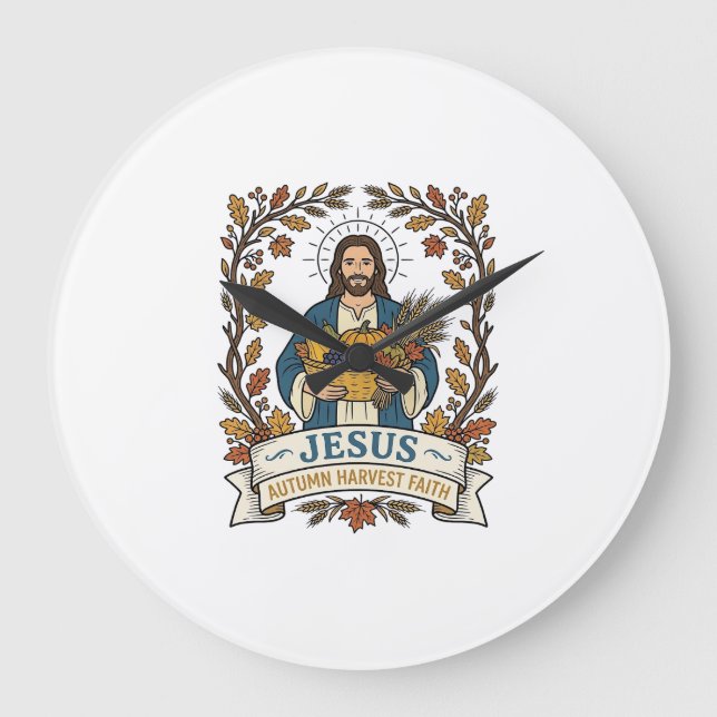 Reloj Redondo Grande Jesús Otoño Cosecha Fe Jesús Otoño Cosecha C (Anverso)