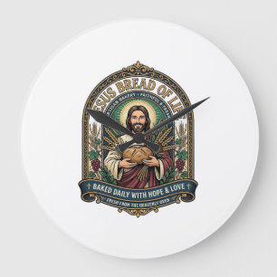 Reloj Redondo Grande Jesús Pan De Vida Jesús Pan Vida Panadería Cristo