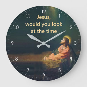 Reloj Redondo Grande Jesús, ¿verías el tiempo divertido?