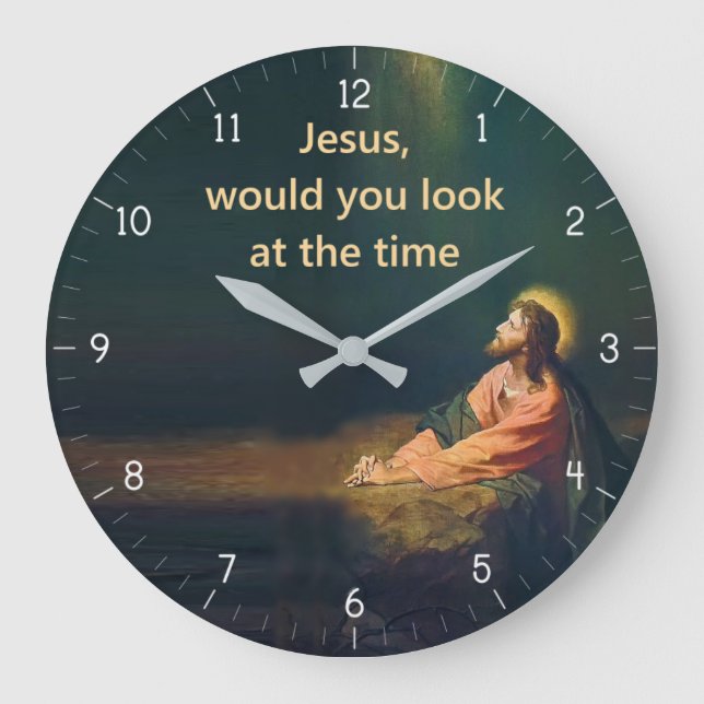 Reloj Redondo Grande Jesús, ¿verías el tiempo divertido? (Anverso)