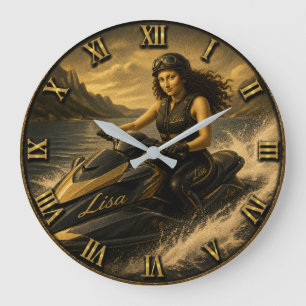 Reloj Redondo Grande Jet Ski Rider Funny Mona Lisa