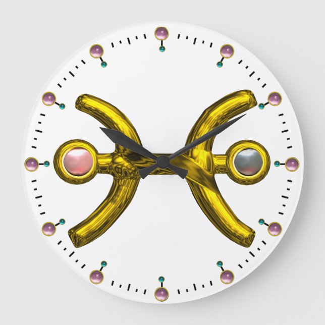 RELOJ REDONDO GRANDE JEWEL DE CUMPLEAÑOS DE ZODIA DE ORO CON PERLAS (Anverso)