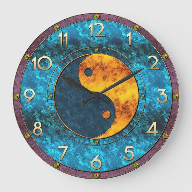 Reloj Redondo Grande Jewel Toned Yin Yang Clock (Anverso)