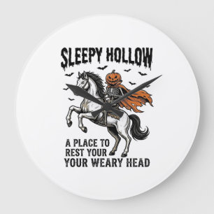 Reloj Redondo Grande Jinete sin Cabeza de Sleepy Hollow Halloween Vinta