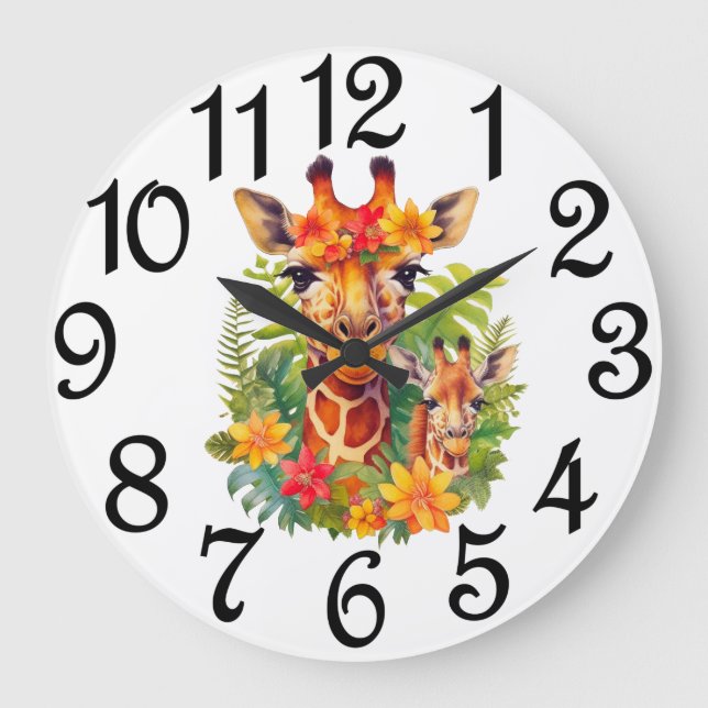 Reloj Redondo Grande Jirafas reloj grande (Anverso)