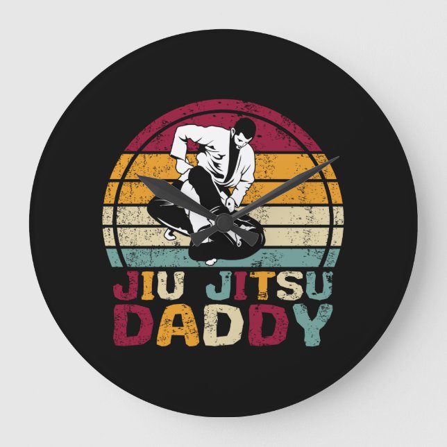 Reloj Redondo Grande Jiu Jitsu Daddy Dad Martial Arts Retro (Anverso)