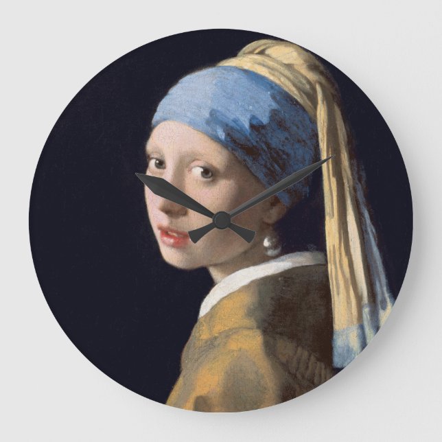 Reloj Redondo Grande JOHANNES VERMEER - Girl with a pearl earring 1665 (Anverso)