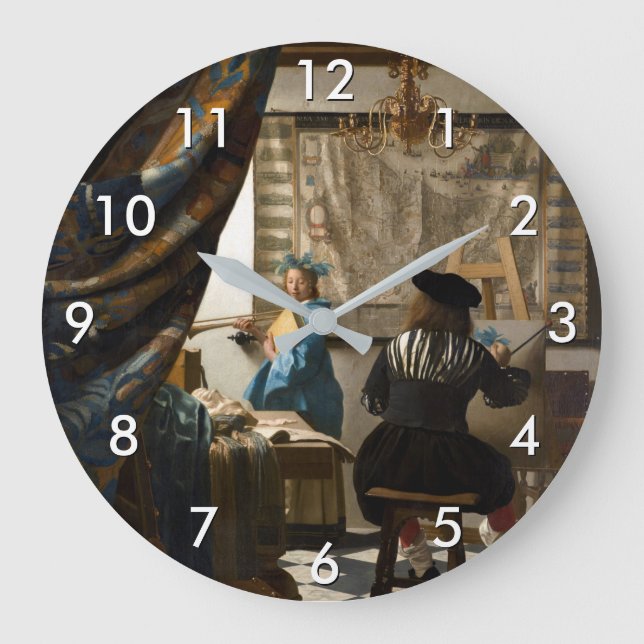 Reloj Redondo Grande Johannes Vermeer - La historia de la pintura (Anverso)