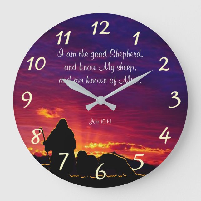 Reloj Redondo Grande John 10:14 (Anverso)
