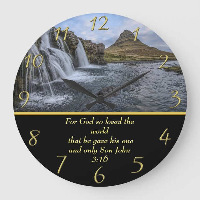 Reloj Redondo Grande John 3:16 Dios tan amado (Anverso)