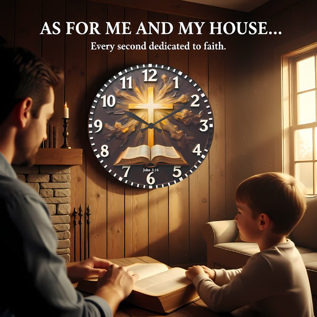 Reloj Redondo Grande John 3:16 Eternal Light Scripture (Subido por el creador)