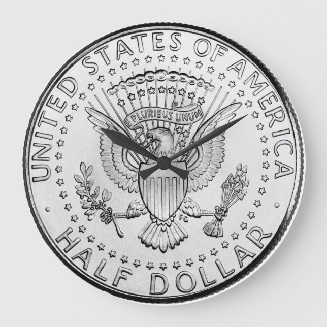 Reloj Redondo Grande John F. Kennedy Half-Dollar (Anverso)