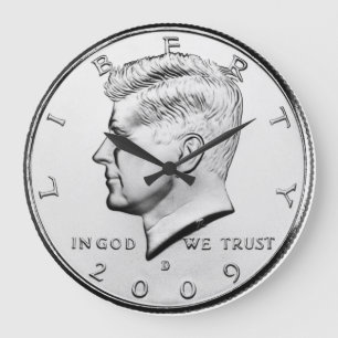 Reloj Redondo Grande John F. Medio dólar Kennedy