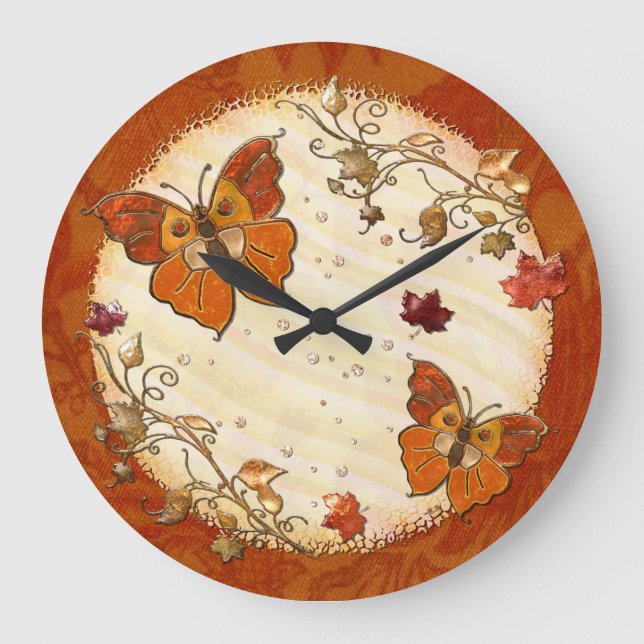 Reloj Redondo Grande Joyas de Otoño (Anverso)