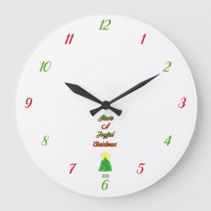 Reloj Redondo Grande Joyful Christmas Acrylic Wall Clock