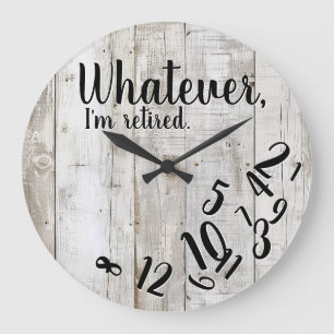 Reloj Redondo Grande Jubilación Divertida Estoy Retirado Madera Rústica