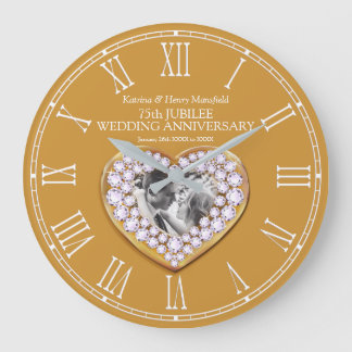 Reloj Redondo Grande Jubilee foto del 75º aniversario del boda