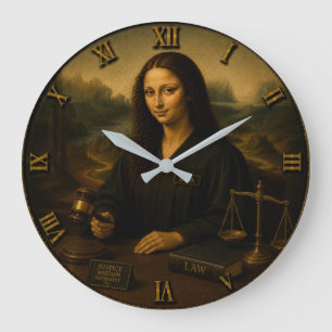 Reloj Redondo Grande Judge Funny Mona Lisa Lawyer & Justice Gift