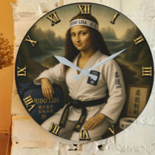Reloj Redondo Grande Judo Funny Mona Lisa  Martial Arts Gift