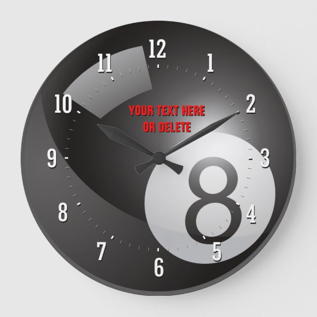 Reloj Redondo Grande Juego de billar | Mejor jugador (Anverso)