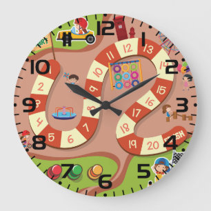 Reloj Redondo Grande Juego de mesa de pista de carreras colorido para n